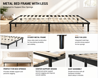 Sommier à lattes amovible à angle droit, support de matelas en métal durable avec bande auto-agrippante