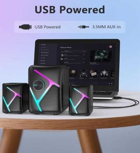 Bán buôn không thấm nước PC phụ kiện Gamer ánh sáng có dây máy tính để bàn Xách Tay USB RGB chơi game Loa - Product Image 3