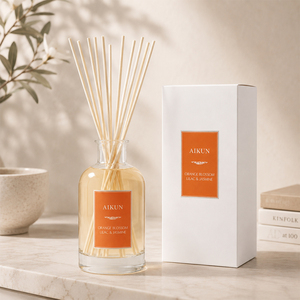 Diffuseur à bâtonnets Aikun White Box, échantillon 3 jours, expédition 7 jours, 1000ml grande capacité, en verre rond, avec logo autocollant, parfum au choix, longue durée - Product Image 1