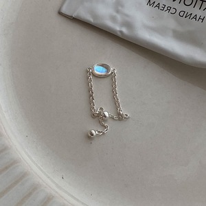 <b>Moonstone</b> Pull-Out <b>Ring</b> For Women Oval Chain Crystal <b>Ring</b> Minimalist Design Everyday Wear Geometric Shape Bezel Setting - Product Image 4