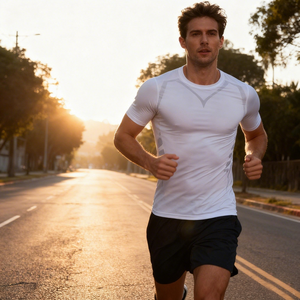 Camiseta deportiva con estampado de diseño de logotipo personalizado para hombre, camiseta transpirable de secado rápido para gimnasio, correr, culturismo, Camiseta deportiva para hombre - Product Image 2