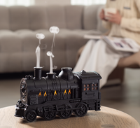 Diffuseur d'huiles essentielles unique en forme de train rétro, humidificateur ultrasonique à brume froide, diffuseur d'arômes avec veilleuse, diffuseur de parfum de bureau