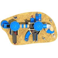 Toboggans d'extérieur pas chers pour écoles, jouets de terrain de jeu commerciaux en acier inoxydable, thème château, parc d'aventure