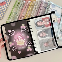 Album photo à feuilles mobiles style coréen Ins, avec reliure A6, couverture en PVC à double boucle, pour collection de cartes et photos de stars