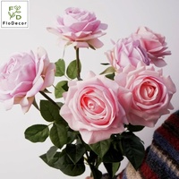 Rose artificielle Luoshen de haute qualité, 67 cm, toucher réel, rose blanche en latex, fleur pour mariage, décoration de la maison, Saint-Valentin