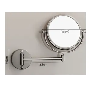 Espelho de hotel preto fosco 3x Prata espelho redondo de maquiagem disponível para Oem Espelho de forma redonda com ampliação
