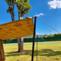 Tente de glamping gonflable d'extérieur avec auvent avant, gonflage rapide, abri familial résistant au vent