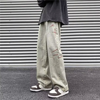 Jeans déchirés délavés vintage pour hommes, style streetwear personnalisé, pour garçons et hommes