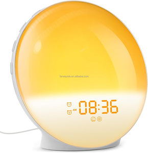 FM Radio Wake-up Light Đồng hồ báo thức Mặt Trời Mọc hoàng hôn Wake-up ngủ bầu không khí đầy màu sắc ánh sáng trắng tiếng ồn với giấc ngủ Đêm ánh sáng - Product Image 1