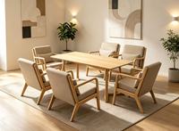 Sofá de 3 Plazas de Madera Tapizado de 50 Pulgadas, Modelo Mid-Century para Apartamento Moderno, Silla de Acento, Mueble