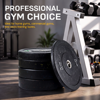 Disque de poids pour haltères Rouser Fitness, en caoutchouc recyclé, coloré, de 5 kg à 25 kg, pour l'entraînement physique en salle de sport.