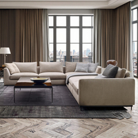 Ensemble de canapés de salon pour villa moderne Meubles de maison Combinaison en forme de L Sectionnel Canapé modulaire en tissu de velours