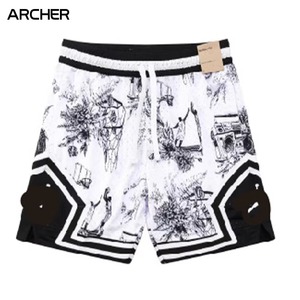 Wholesale Custom New High Quality American Street Fashion Quick-Dry Mesh Fabric Basketball Shorts Elastic Waist Hot Shorts - Product Image 6