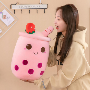 27.5 ''Happy & Angry Soft Stuffed Kawaii Milk Tea Cup Plushie pour filles Emotional Big Boba Plush Toy - Product Image 6