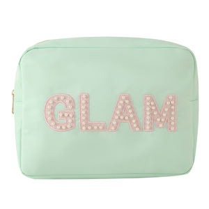 Sac en Nylon à faire soi-même avec des patchs de lettres Chenille, trousse de maquillage, cadeau de noël, sacs à cosmétiques pour le voyage, livraison rapide - Product Image 3