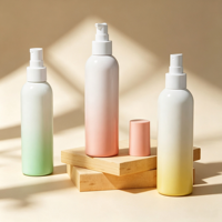 Vente en gros de flacons cylindriques en plastique PET de 200 ml, emballage cosmétique de luxe vide pour les soins de la peau, bouchon à vis avec impression à l'écran