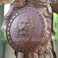 Statue de guerrier en Bronze Antique taille réelle pour décoration de cour, prix bas