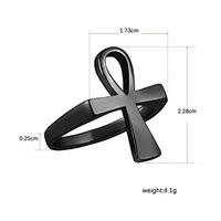 Anillo Ankh Egipcio de Acero Inoxidable con Diseño Personalizado, Antidesvanecimiento, Chapado en Oro Amarillo Pulido, Anillo Cruzado Chapado en Oro para Hombre
