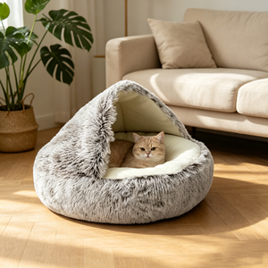 Cat <b>Bed</b> Covered Waterproof Winter Solid Modern Indoor Cat Cave House Soft Washable Daily Sleeping Use - Product Image 4
