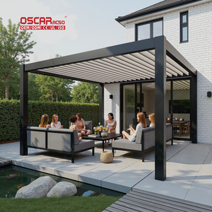 Pavillon de <span class=keywords><strong>terrasse</strong></span> et gazebo de jardin avec angle réglable et fonction pare-soleil, idéal pour la piscine et la cour, pergola - Product Image 1