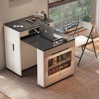 Meuble de Rangement pour Salle à Manger, Table Îlot de Cuisine Intégrée, Usage Domestique, Extensible et Pliable, Multifonctionnel pour Petit Appartement, Comptoir de Bar