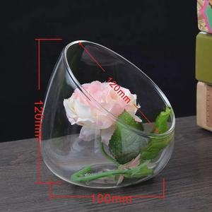 Home Decorative Handblown Big Mouth Clear Glass Air Plant Glass Bowl Terrarium - Product Image 4