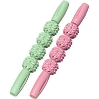 Bâton de massage portable en plastique écologique et acier inoxydable, à picots en forme de dents de loup, pour la relaxation musculaire et la récupération après le yoga