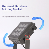 Focos de inundación LED de aluminio fundido a presión IP65 impermeables para exteriores, focos blancos cuadrados para iluminación de inundación de paisaje de jardín