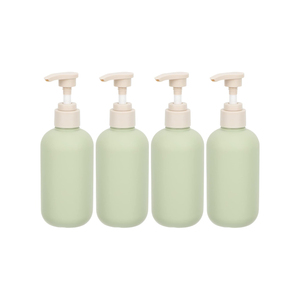 Bouteille cosmétique cylindrique en plastique vert HDPE, distributeur de shampoing, pompe pulvérisatrice, gel douche, 200/260/300/400/500ML - Product Image 1