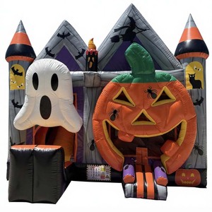 Castillo Inflable <span class=keywords><strong>de</strong></span> Calabaza con Tobogán Doble, Brincolín Inflable <span class=keywords><strong>de</strong></span> Calabaza <span class=keywords><strong>de</strong></span> <span class=keywords><strong>Halloween</strong></span>, Tobogán Acuático y Seco Combinado - Product Image 4