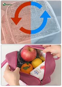 Sac isotherme réutilisable personnalisé avec logo, pour <span class=keywords><strong>2</strong></span> personnes, en tissu Oxford, doublure en aluminium, imperméable, sac de rangement isolé, écologique - Product Image 4