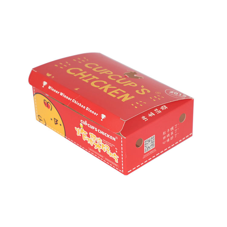 Wholesale restaurant use fried chicken fast food carton takeaway box portable disposable paper box