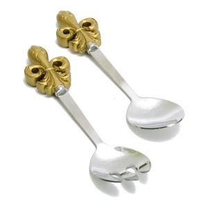 Ensemble d'ustensiles de service en acier inoxydable plaqué or avec poignée d'extrémité en résine ensemble d'ustensiles de cuisine dans une boîte cadeau - Product Image 3