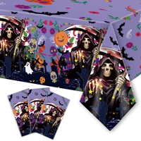 Nappe carrée personnalisable en PE imperméable à motif dessin animé, faite à la main, avec 75D/36F pour les fêtes d'Halloween