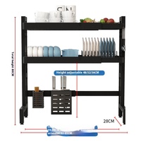 Support de rangement pour évier de cuisine en métal réglable en longueur de haute qualité Double pour l'organisation de la vaisselle