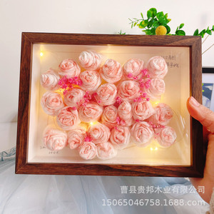 Wooden Preserved Flower <b>Frame</b> Rectangle Solid Wood Handicraft Display Storage Modern Simple Style - Product Image 3