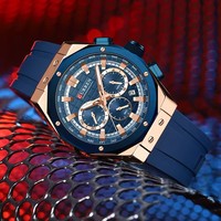 Jam Tangan Pria CURREN 8464 Fashion Mewah Tahan Air Sport Stopwatch Quartz Bisnis dengan Tali Silikon