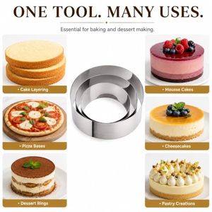 Moules à gâteau ronds, moules à mousse, anneaux à pâtisserie en acier inoxydable, outils de pâtisserie - Product Image 2