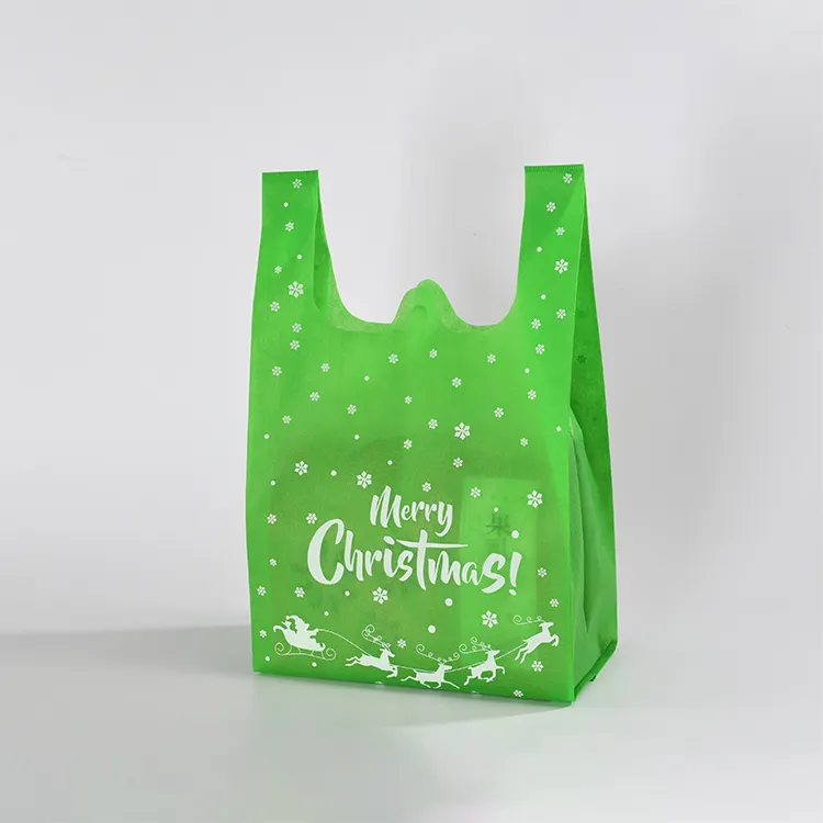 Weihnachten Vlies ECO recycelbar Supermarkt Shopping gesponnen Bond Bag Verpackung Tasche Werbe T-Shirt Vlies Weste Tasche