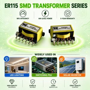 Transformador de Potencia de Alta Frecuencia Serie ER Personalizado, Transformador Reductor de Voltaje PV 120V a 24V, Transformador SMD - Product Image 1