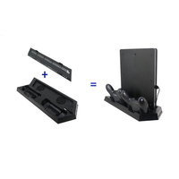Support Honcam PS4 avec Ventilateur de Refroidissement pour PS4 Slim Pro, Station Verticale de Chargeur Double Manette pour Playstation 4