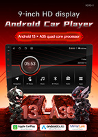 Autoradio universel BQCC 9 pouces 2DIN HD IPS, 4/64 Go, Android 15, Carplay, GPS, Navigation, RDS, FM, BT, Multimédia, Garantie 1 an
