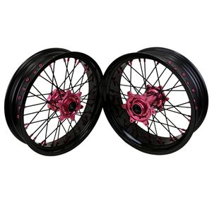 Juego de ruedas Pink Hubs Fit KT M EXC YZF 16/17, llantas rosas, Super motocicleta Motard Dirt Bike Pit Bike Wheels - Product Image 6