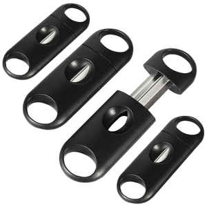 Coupe-cigares portable Vp V-009 2026 en acier inoxydable à coupe en V, lot de 4 pour hommes (noir) - Product Image 1