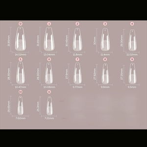 120 Uñas Postizas de Color Puro, Semi-Mate, Estilo <span class=keywords><strong>Ballet</strong></span> Coffin, Transparentes, Acrílicas, 12 Tamaños, Uñas a Presión con Cobertura Total - Product Image 6