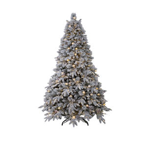 Arbre de Noël blanc floqué en PVC PE artificiel 7FT Nouveau design Décorations de Noël écologiques - Product Image 1