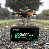 Vente en gros taux de décharge élevé 5C 10C 33000ma \ Ah 34000mAh Hv batterie au lithium pour batterie de drone Uav Fpv