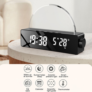 Réveil lumineux Fullwill 2023, nouveau modèle, avec simulation <span class=keywords><strong>de</strong></span> lever <span class=keywords><strong>de</strong></span> soleil, réveil numérique LED - Product Image 2