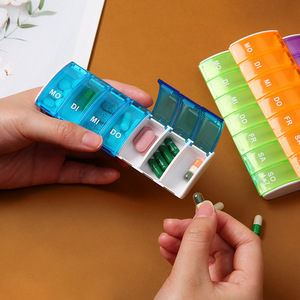 Estuches Portátiles Semanales para Pastillas con 7 Compartimentos y Etiquetas, Impresión <span class=keywords><strong>de</strong></span> Logotipo Personalizado con Serigrafía, para Viajes, Hogar, Ancianos, Almacenamiento Diario <span class=keywords><strong>de</strong></span> Medicamentos - Product Image 2