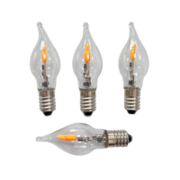 Bombilla LED E10 C6 con Efecto de Llama Parpadeante, 8-55V 0.2W, para Decoración de Candelabros Navideños